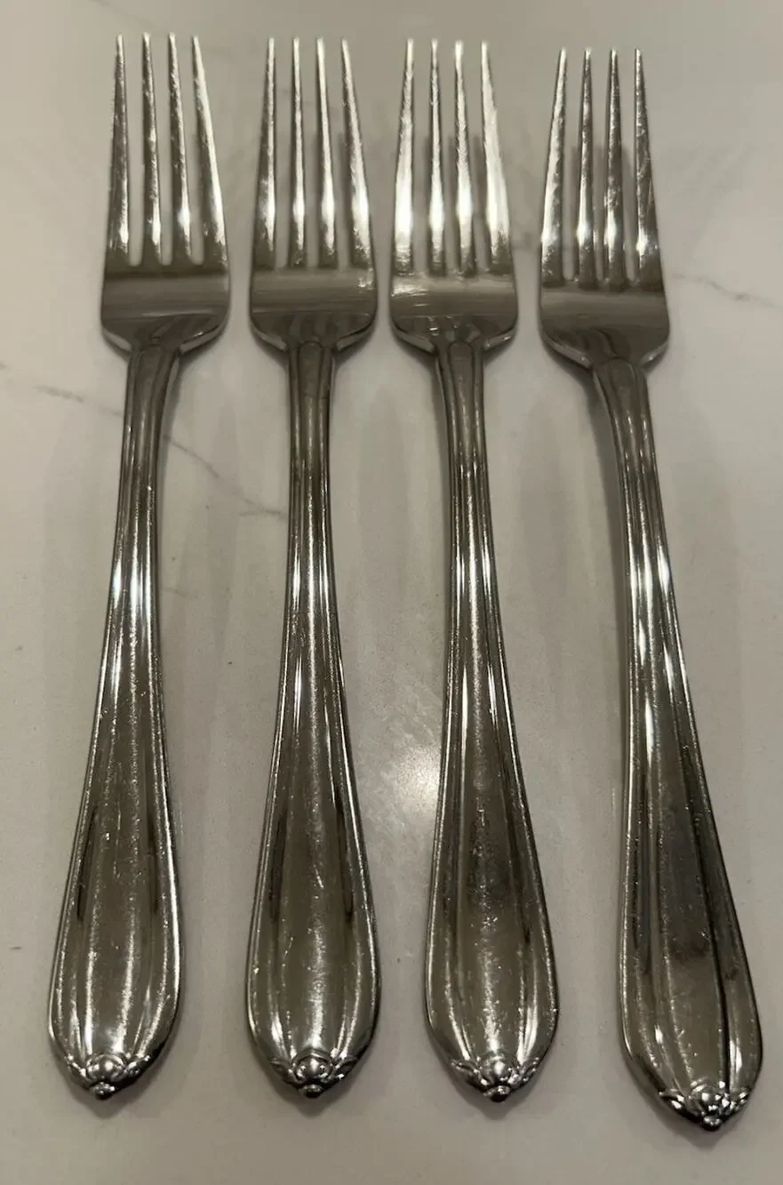 Gorham MELON BUD GLOSSY Dinner Forks (Set of 4) 18/8 Stainless Japan 8